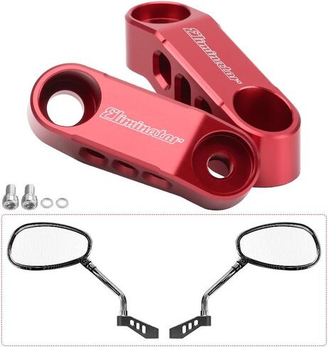 Universal Motorcycle Mirror Extender Brackets For Eliminator 600/Eliminator 400/Eliminator 450/Eliminator 400 SE/Eliminator 500/Eliminator 500 SE Accessories (Black) in Saudi Arabia