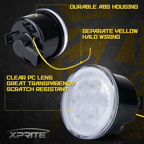 Xprite LED Turn Signal Lights with White Halo, Plug & Play Front Grille Parking Lights Compatible with 2007-2018 Jeep Wrangler JK JKU,Clear Lens in Kuwait
