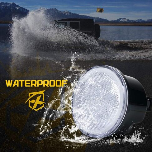 Xprite LED Turn Signal Lights with White Halo, Plug & Play Front Grille Parking Lights Compatible with 2007-2018 Jeep Wrangler JK JKU,Clear Lens in Kuwait