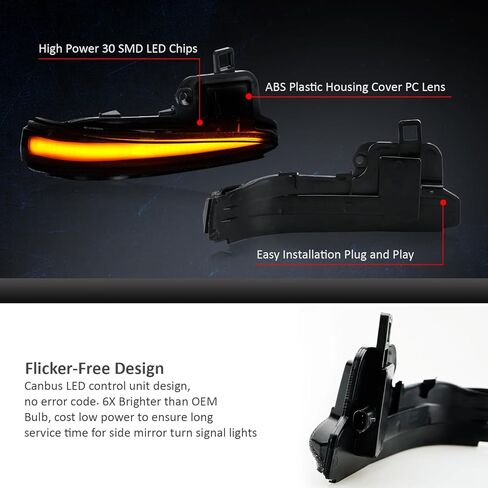 D-Lumina Sequential LED Side Mirror Turn Signal Lights Smoked Lens for Fo-rd Explorer 2011-2019, Dynamic Indicator Mirror Marker Blinker Light Lamp, Pack of 2 in Kuwait