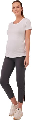 Pact Women's Made with Organic Cotton Maternity Pants - Split Hem Pregnancy Pants with Pockets, Foldover Waistband in Saudi Arabia