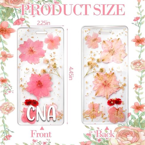 RN BSN Badge Buddy Flower Nurse Name Badge Resin Flower Badge Buddy Vertical Badge Identification Tags for RN BSN Nurse (Pink RN BSN) in Kuwait