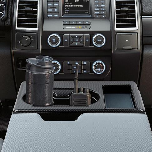 لوحة حامل كوب من ألياف الكربون تغطية ملحقات داخلية تتوافق مع Ford F250/F350/F450/F550 2015-2020 in Kuwait