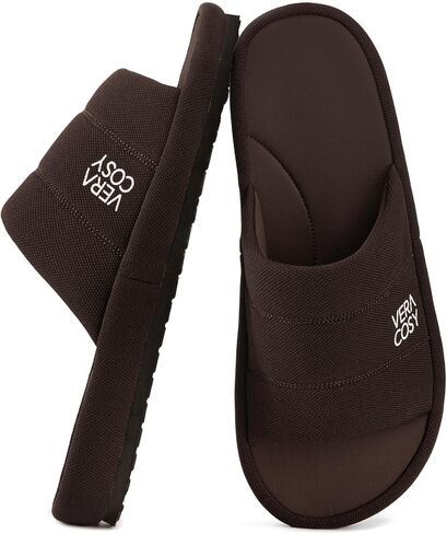 VeraCosy Men's Open Toe Slippers Breathable Corn Knit Memory Foam with Non Slip Sole in Kuwait