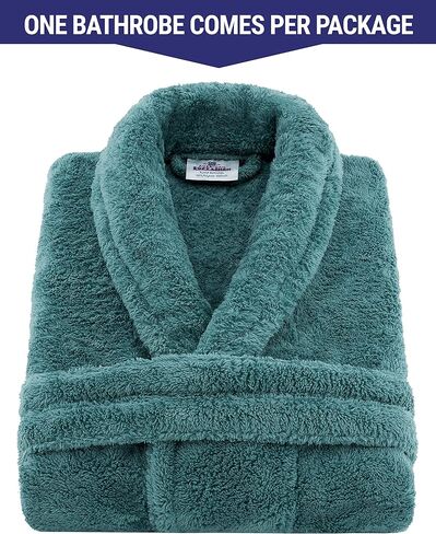 American Soft Linen Warm Fleece Robe, Mens and Womens Robe Fuzzy, 1 Piece Unisex Plush Adult Bathrobe for Bathroom in Saudi Arabia