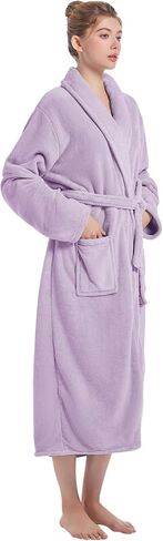Soft Robe For Women，Warm Plush Bath Robes Female，Spa Towel After Shower Lightweight Long Bathrobe in Kuwait