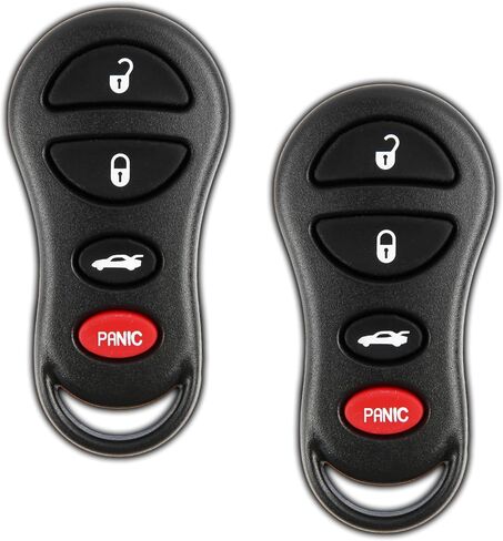 2X KeylessOption Key Fob Replacement for 2001 2002 2003 2004 2005 2006 Chrysler 300 Sebring Dodge Viper Interpid Stratus Jeep Liberty Remote, 4-Button GQ43VT17T, Programming Guide Included in Saudi Arabia