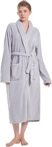 Soft Robe For Women，Warm Plush Bath Robes Female，Spa Towel After Shower Lightweight Long Bathrobe in Kuwait