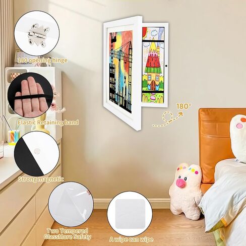 Kids Art Frames Front Opening A4, Childrens Artwork Display Picture Frame, Display Pictures in Portrait or Landscape, Artwork Display Storage Frames For Children Drawing Crafting,Holds 100 Paper Pcs in Kuwait
