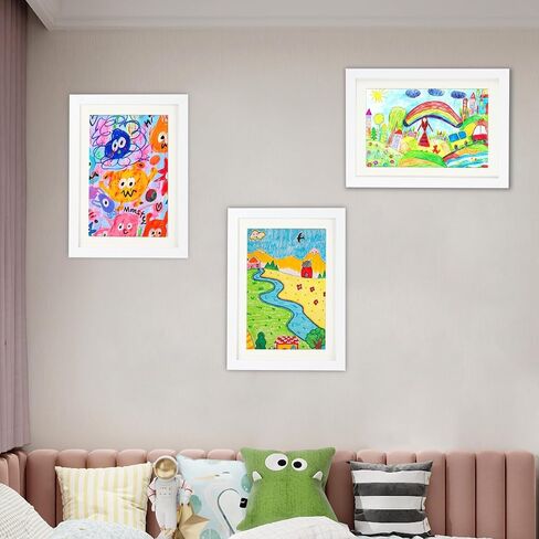 Kids Art Frames Front Opening A4, Childrens Artwork Display Picture Frame, Display Pictures in Portrait or Landscape, Artwork Display Storage Frames For Children Drawing Crafting,Holds 100 Paper Pcs in Kuwait