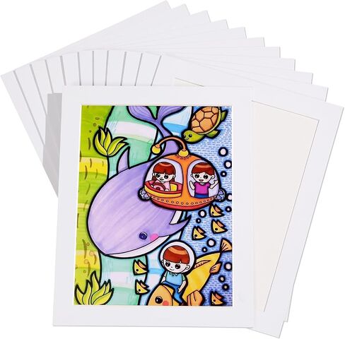 12 Pack A4 Paper Frames for Kids Drawing ، عرض Ivory Display 8.5x11 إطار صورة من الورق المقوى مع فيلم PVC. in Kuwait