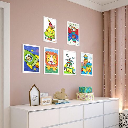 12 Pack A4 Paper Frames for Kids Drawing ، عرض Ivory Display 8.5x11 إطار صورة من الورق المقوى مع فيلم PVC. in Kuwait