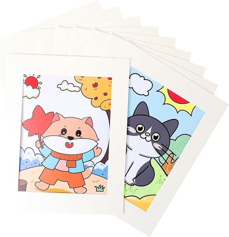 12 Pack A4 Paper Frames for Kids Drawing ، عرض Ivory Display 8.5x11 إطار صورة من الورق المقوى مع فيلم PVC. in Kuwait