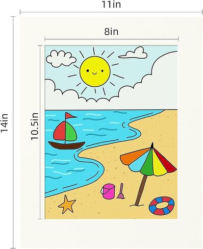 12 Pack A4 Paper Frames for Kids Drawing ، عرض Ivory Display 8.5x11 إطار صورة من الورق المقوى مع فيلم PVC. in Kuwait
