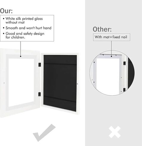 13 × 9.5 إطارات العمل الفنية للأطفال قابلة للتغيير ، تناسب الرسم A4 الحجم ، عرض إطار فني مفتوح الجدار الأمامي مع تخزين يصل إلى 120 جهاز كمبيوتر (1 ، أبيض) in Kuwait