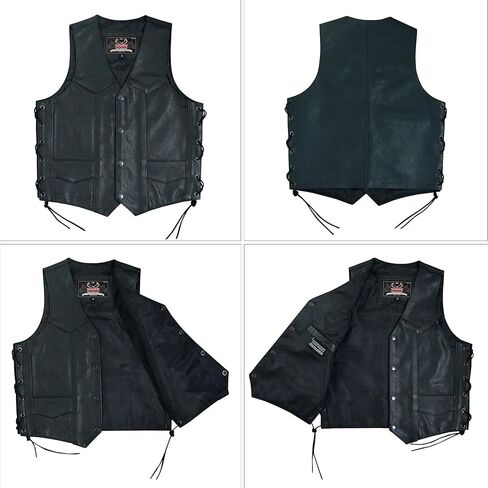 Hugger Kids Leather Vest Fashion Button Sleeveless Toddler's Tops Cute V Neck Jacket Waistcoat Multiple Pockets & Side Laces in Saudi Arabia