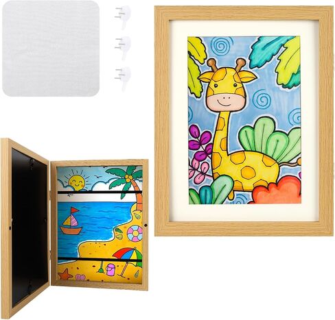 Kids Art Frames Front Opening A4, Childrens Artwork Display Picture Frame, Display Pictures in Portrait or Landscape, Artwork Display Storage Frames For Children Drawing Crafting,Holds 100 Paper Pcs in Kuwait