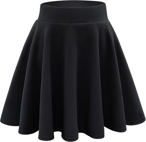Stelle Girls Skirt Casual Flare Plain Pleated Stretch Waist Skater Skirts Uniform Skorts with Built in Shorts 5-15 Years in Saudi Arabia