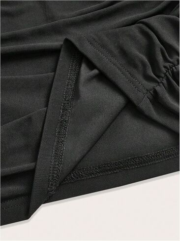 WDIRARA Girl's Ruched Mesh Skirt Bodycon Mini Skirt Stretch Short Skirts in Saudi Arabia