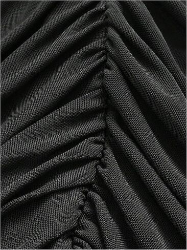 WDIRARA Girl's Ruched Mesh Skirt Bodycon Mini Skirt Stretch Short Skirts in Saudi Arabia