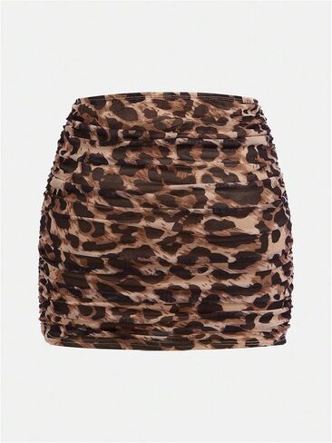 WDIRARA Girl's Ruched Mesh Skirt Bodycon Mini Skirt Stretch Short Skirts in Saudi Arabia