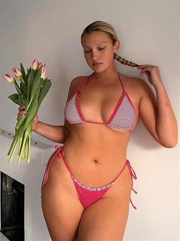Alyweatry Women Two Piece String Bikini Set Floral Print Halter Side Tie Triangle Thong Swimsuits Bathing Suit in Saudi Arabia
