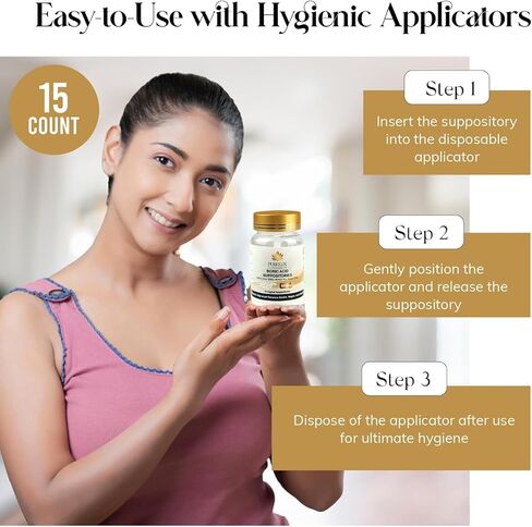 PureLux Boric Acid Capsules for Women 800mg Size 000 15 Count Daily Intimate Balance and Odor Control Plant-Based Fragrance-Free Formula in Saudi Arabia