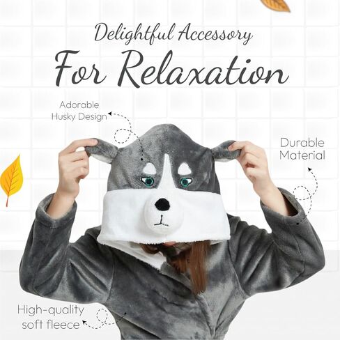 Animal Hooded Robe - Unisex Loungewear, Animal-Themed Bathrobe for Kids, Boys & Girls, Christmas or Birthday Gift in Kuwait