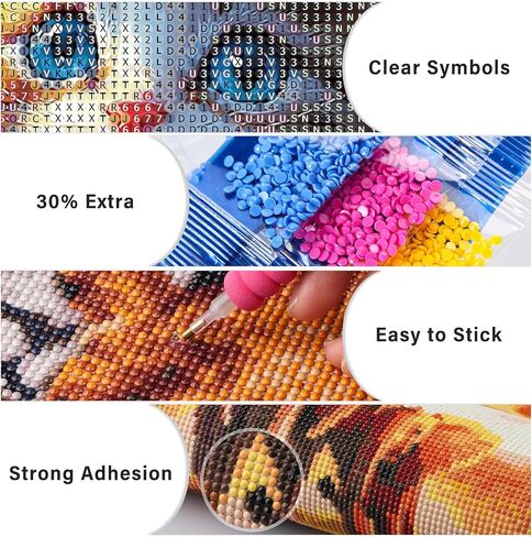 Lxmsja Flower Diamond Art Kits للبالغين ، زهرة ملونة DIY مجموعات الطلاء الماس الكاملة للمبتدئين ، الحرف الفنية للأحجار الكريمة 5D للبالغين ، ديكور الجدار المنزلي 16x12 بوصة in Kuwait