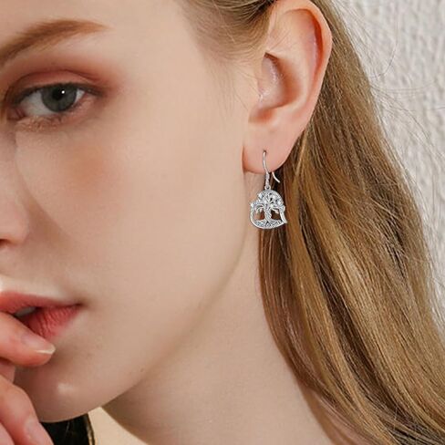 Tree of Life/Filigree/Shamrock Earrings 925 Sterling Silver Moonstone Dangle Drop Earring Jewelry Birthday Mothers Day Gifts for Women Wife in Kuwait