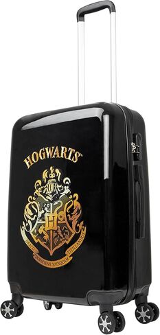 حقيبة Harry Potter للأطفال المراهقين Hogwarts Hard Shell Rolling Rolling Dorcase 4 Wheels & Extension Handle Travel Essentials لرحلات الإجازات (M/26.37inch - 60L ، Black) in Kuwait