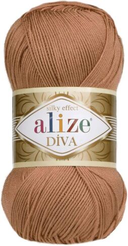 Alize Diva Silky Effect 100% Microfiber Acrylic Yarn 1 Ball skeins 100gr 383yds Color (348 - Smoky) in Kuwait