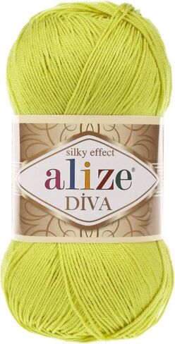 Alize Diva Silky Effect 100% Microfiber Acrylic Yarn 1 Ball skeins 100gr 383yds Color (348 - Smoky) in Kuwait