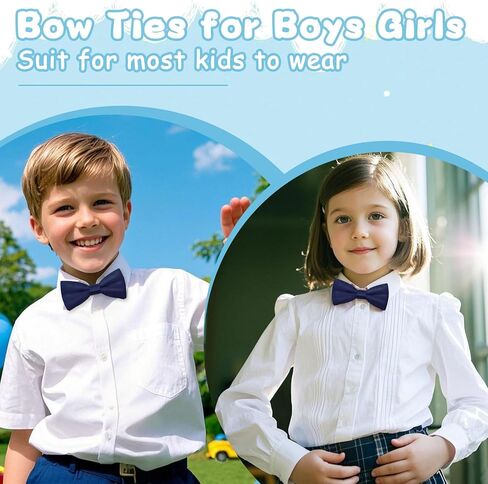 Boys Bow Tie, Solid Color Bow Ties for Boys Kids Toddler Girls Adjustable Pre-Tied Bowtie for School Party Wedding in Kuwait