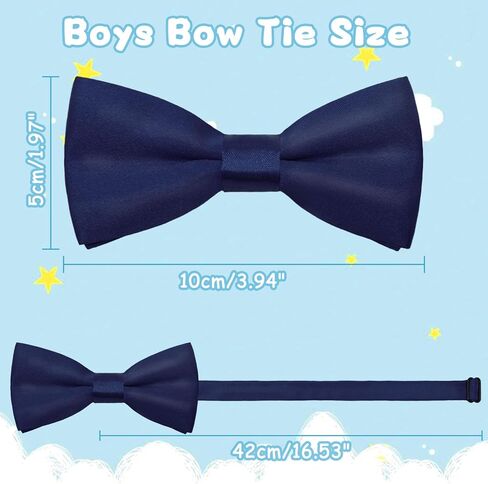 Boys Bow Tie, Solid Color Bow Ties for Boys Kids Toddler Girls Adjustable Pre-Tied Bowtie for School Party Wedding in Kuwait