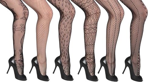 Women's 6-Pack Fishnet Lace Pantyhose Tights in Kuwait