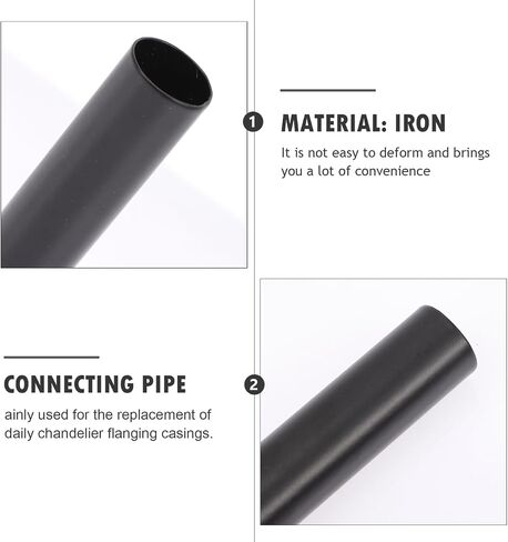 6pcs Black Iron Chandelier Candle Sleeves, 3.93x0.62 Inch Replacement Flanging Sleeve for Chandelier Lamp Base, Easy Installation for Home Decoration in Kuwait