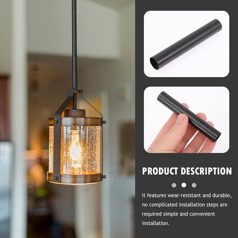 6pcs Black Iron Chandelier Candle Sleeves, 3.93x0.62 Inch Replacement Flanging Sleeve for Chandelier Lamp Base, Easy Installation for Home Decoration in Kuwait