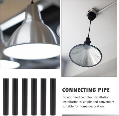 6pcs Black Iron Chandelier Candle Sleeves, 3.93x0.62 Inch Replacement Flanging Sleeve for Chandelier Lamp Base, Easy Installation for Home Decoration in Kuwait