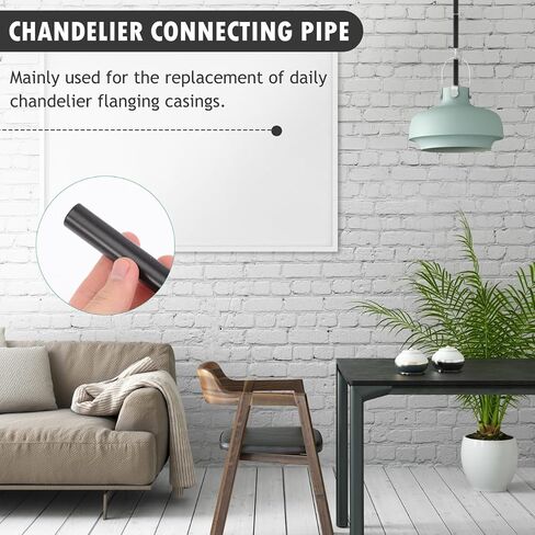6pcs Black Iron Chandelier Candle Sleeves, 3.93x0.62 Inch Replacement Flanging Sleeve for Chandelier Lamp Base, Easy Installation for Home Decoration in Kuwait
