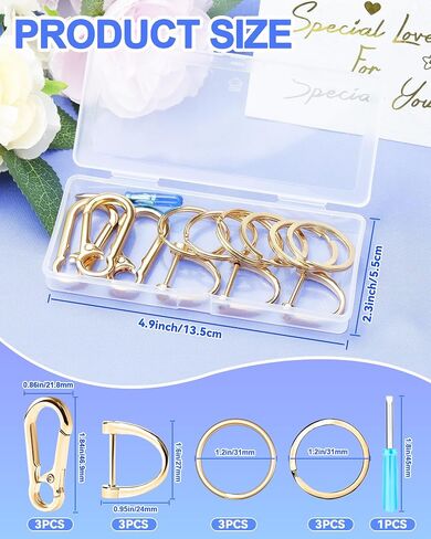 FIVEIZERO 13Pcs Keychain Kit, Key Ring and Keychain Clip, D Ring, Key Rings Bulk, Keychain Ring for Home Car Keys, Office in Kuwait