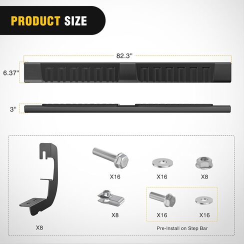 لوحات تشغيل Nilight لسيارة 2007-2018 Chevy Silverado/GMC Sierra 1500 كابينة مزدوجة ممتدة 2007-2019 Chevy Silverado/GMC Sierra 2500HD 3500HD 6 بوصة قضبان نيرف جانبية من الفولاذ المقاوم للصدأ، ضمان لمدة عامين in Kuwait