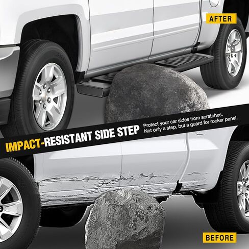 لوحات تشغيل Nilight لسيارة 2007-2018 Chevy Silverado/GMC Sierra 1500 كابينة مزدوجة ممتدة 2007-2019 Chevy Silverado/GMC Sierra 2500HD 3500HD 6 بوصة قضبان نيرف جانبية من الفولاذ المقاوم للصدأ، ضمان لمدة عامين in Kuwait