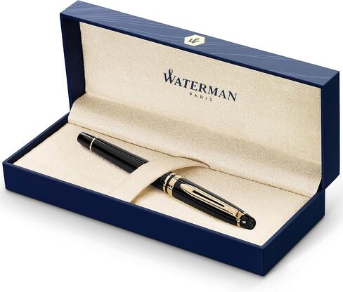 Waterman Expert Rollerball Pen, Matte Black with Chrome Trim, Fine Nib, Black Ink Cartridge, Gift Box in Saudi Arabia