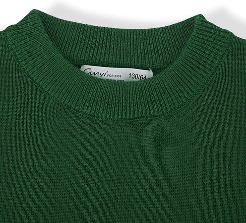 CUNYI Boys Girls Crewneck Sweater Long Sleeve Pullover Thermal Wool Solid Knit Top in Saudi Arabia