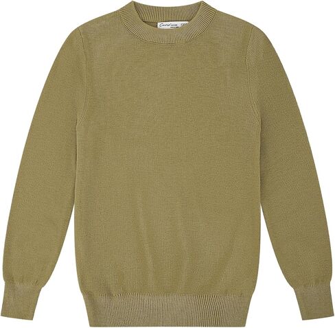 CUNYI Boys Girls Crewneck Sweater Long Sleeve Pullover Thermal Wool Solid Knit Top in Saudi Arabia