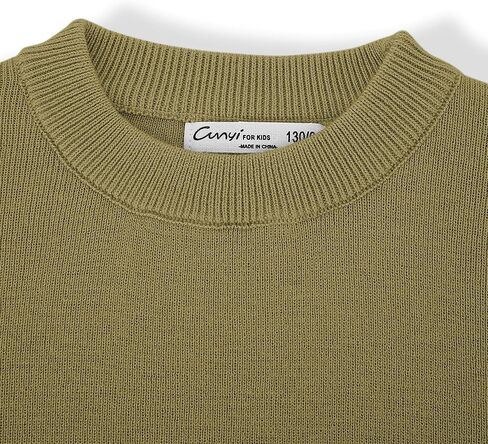 CUNYI Boys Girls Crewneck Sweater Long Sleeve Pullover Thermal Wool Solid Knit Top in Saudi Arabia