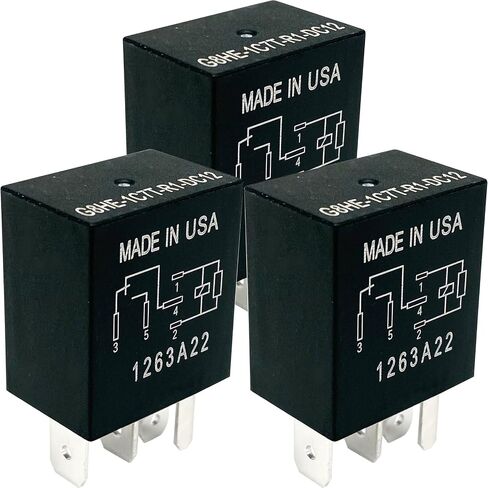 6-Pack G8HE-1C7T-R1-DC12 Relays 12VDC 40A 5-Pin SPDT High-Current Automotive Relay - Compatible with Select Jeep Vehicles - Fixes Cooling Fan, HVAC & Electrical Failures in Saudi Arabia
