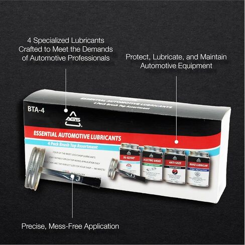AGS Automotive Solutions 8oz Brush Top Lubricant Assortment Kit – Includes Dielectric Grease, Multipurpose Lubricant, Brake Lubricant, and Anti-Seize Lubricant (4-Pack) in Saudi Arabia