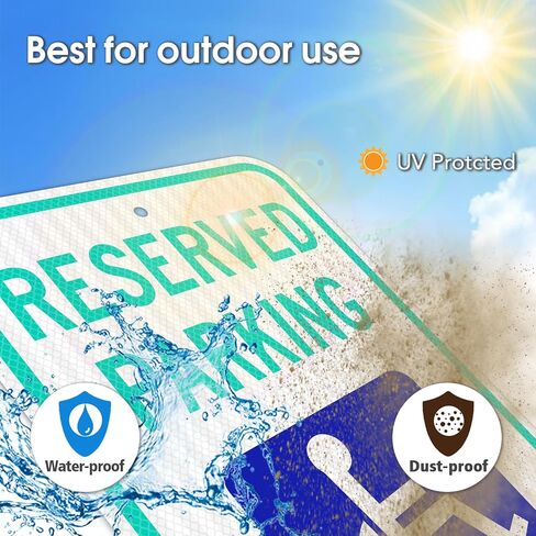 Handicap Parking Sign, 12" x 18" Reserved Parking Sign,Engineer Grade Reflective Aluminum, Fade Resistant,Indoor or Outdoor Use (2-Pack) in Saudi Arabia